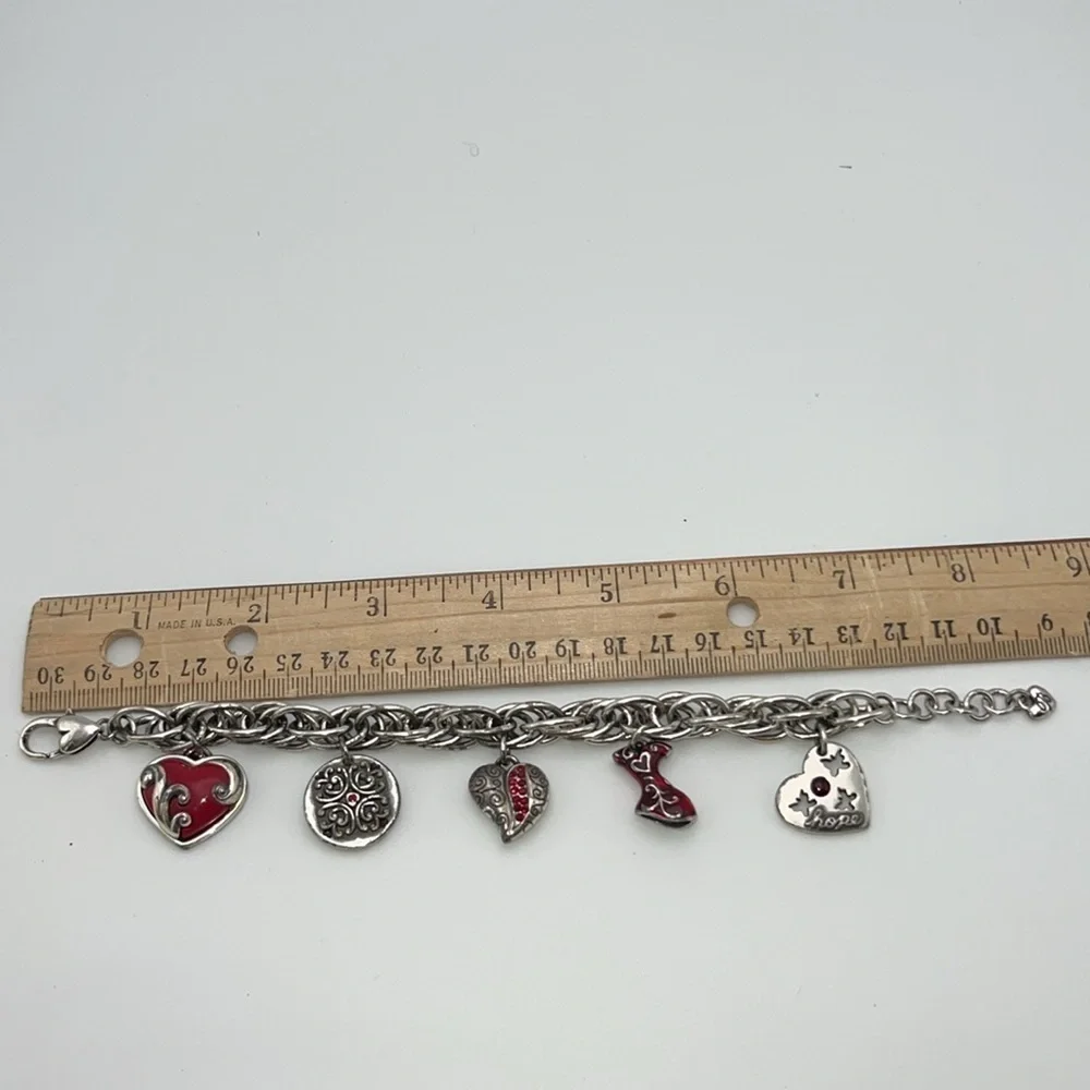 Brighton Love Your Heart Go Red For Women heart dangly charm bracelet